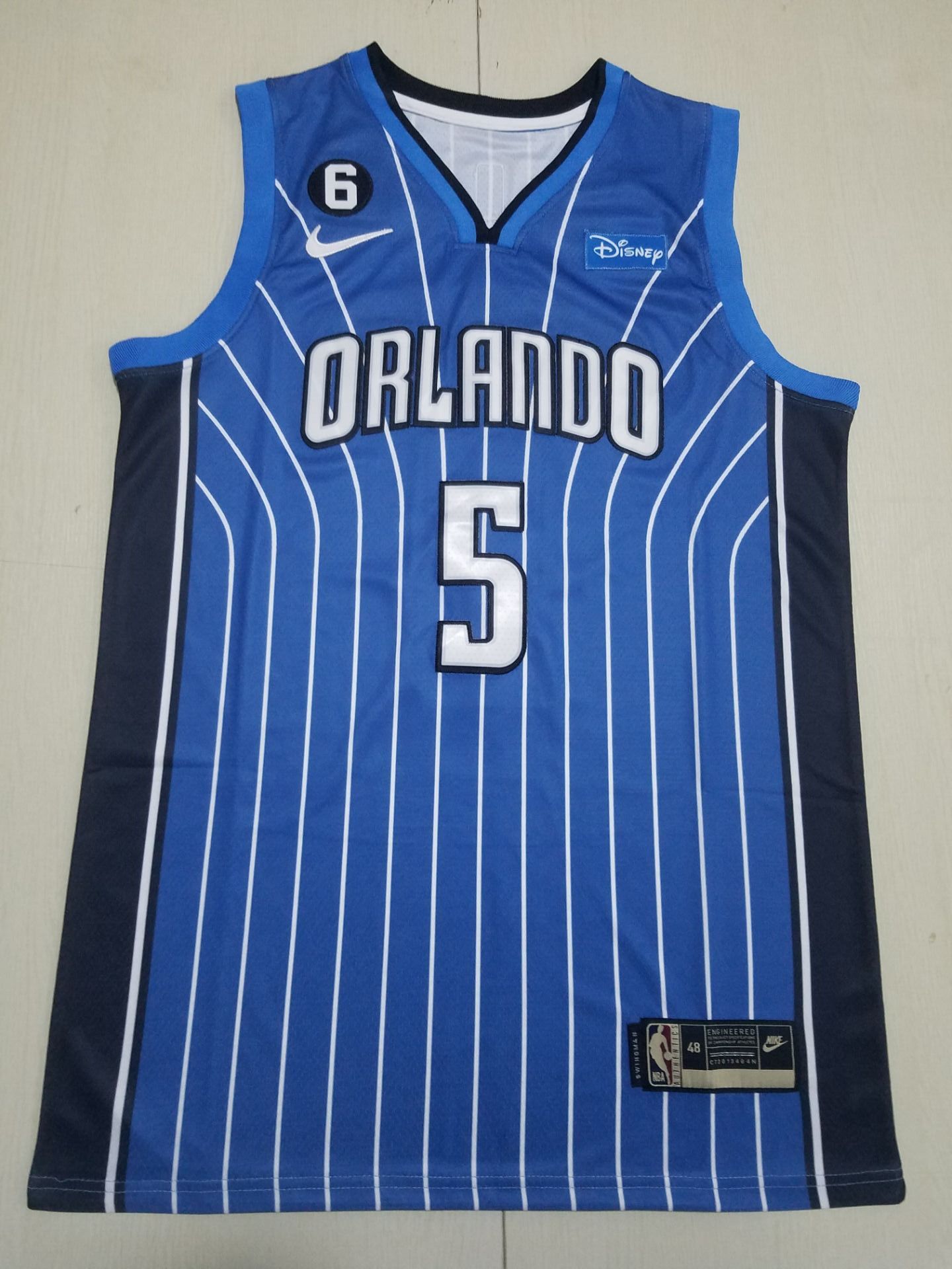 Men Orlando Magic #5 Banchero Blue Stripe 2022 Nike NBA Jersey->customized nba jersey->Custom Jersey